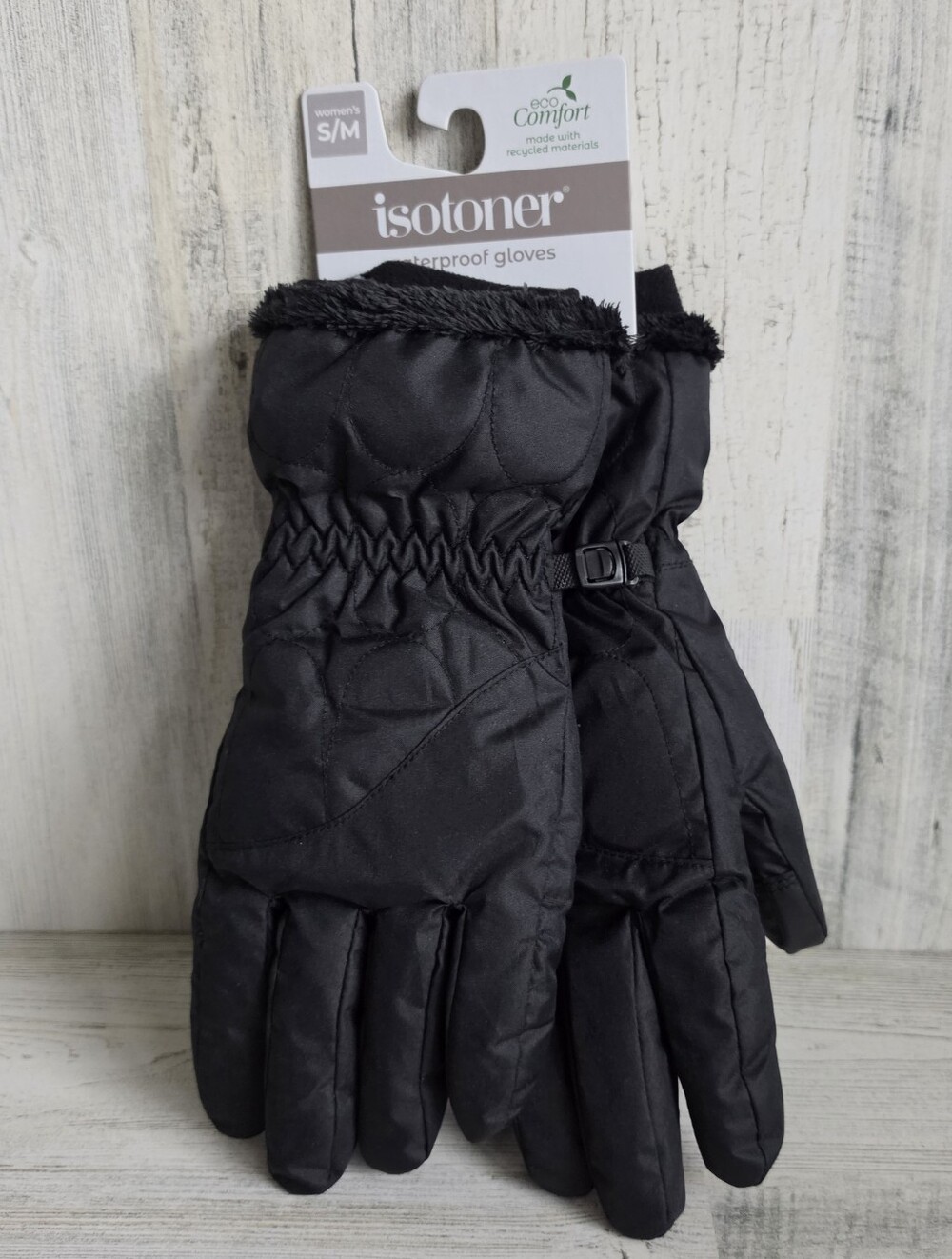 Isotoner Womens S/M Black Waterproof Winter Gloves smartDri smartTouch NWT $42